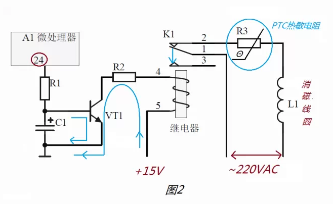 PTC热敏电阻消磁电路